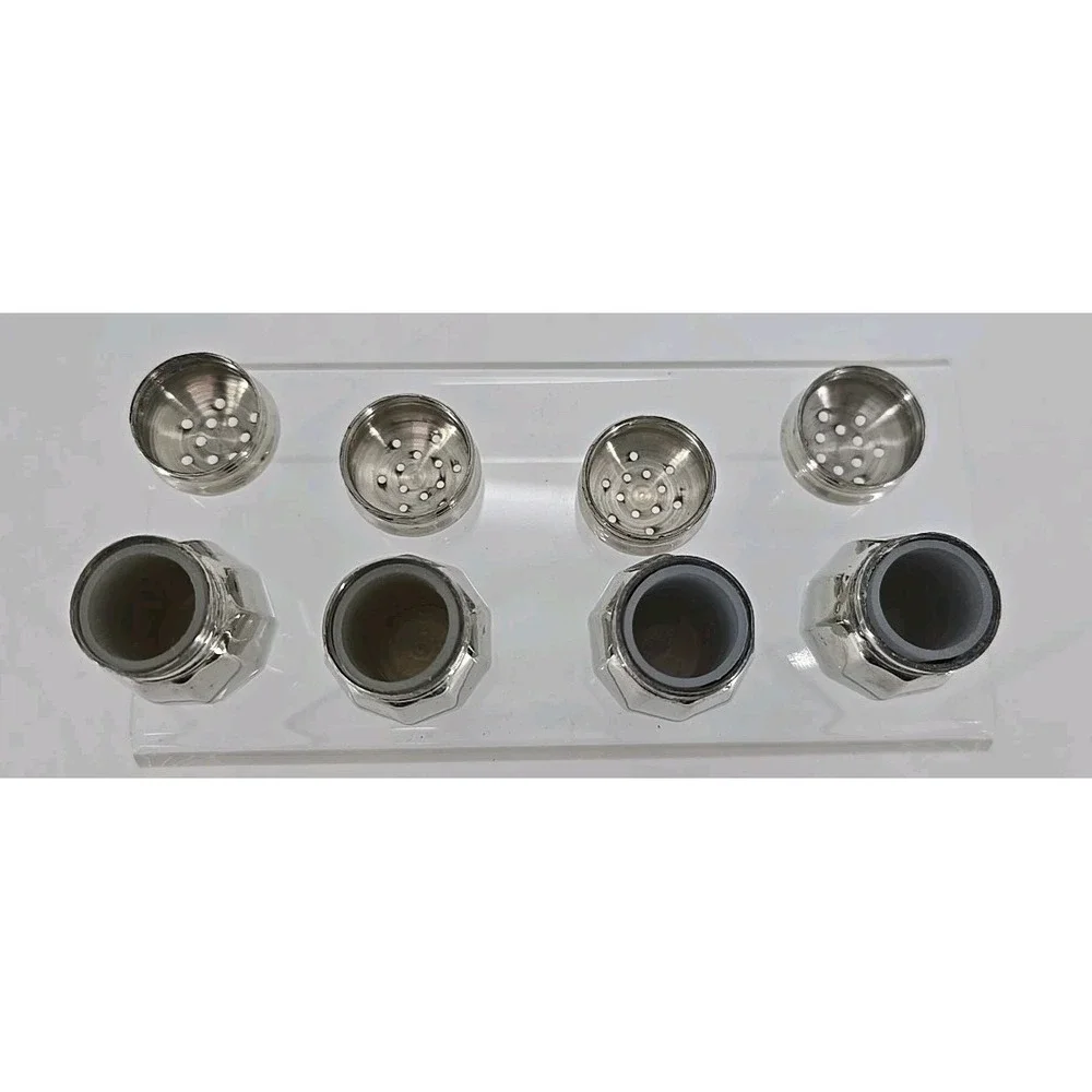 4 Lot Set of Vtg Empire Pewter Salt & Pepper Mini‎ Salt / Pepper Shakers